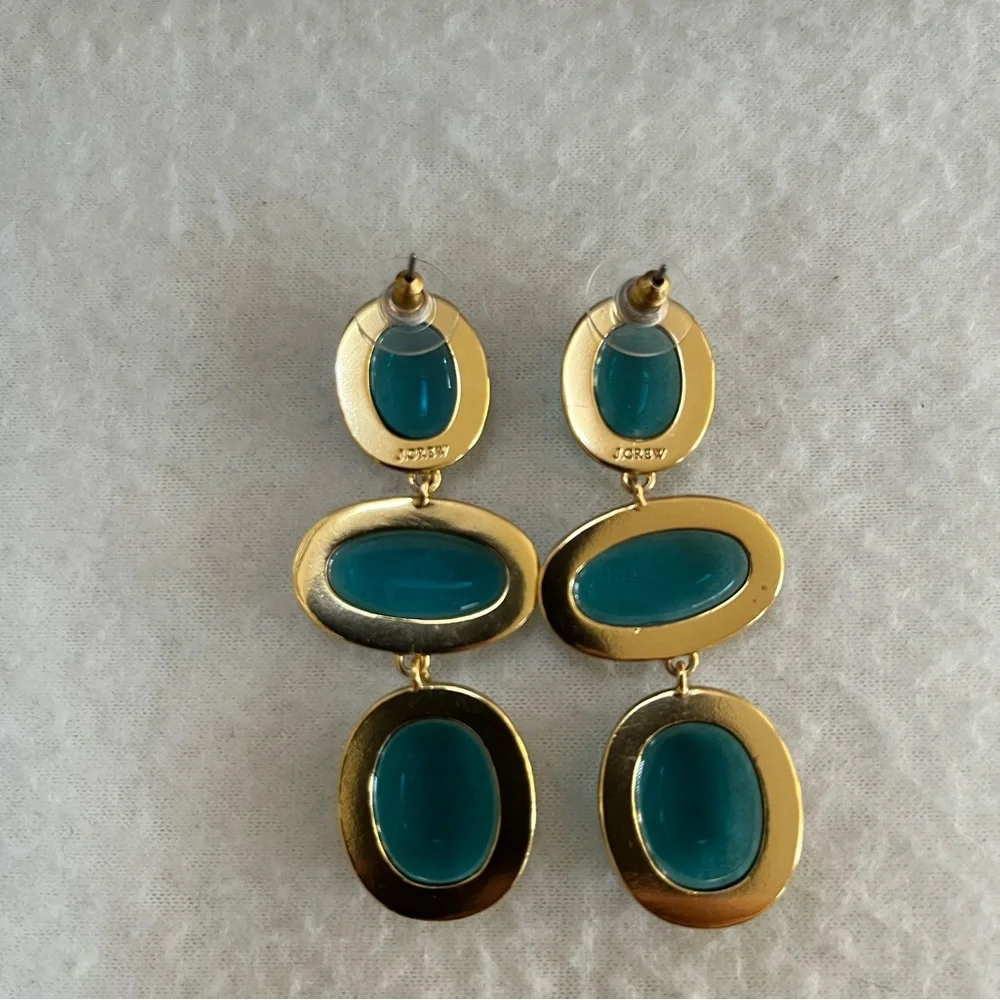J.Crew Acetate Aqua Blue Drop Earrings - Picture 3 of 6